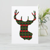 Carte Chandail Tacky Style Buck Deer Head Noël (Debout devant)