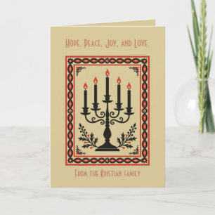 Carte Chandelier de l'Avent stylisé Noël nordique
