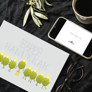 Carte Chandelier d'olive de Hanukkah   Logo d'entreprise