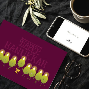 Carte Chandelier d'olive de Hanukkah   Logo d'entreprise