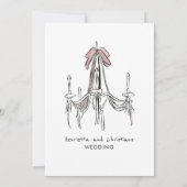 Carte Chandelier Romantic Blush Pink Bow Formal Wedding  (Dos)