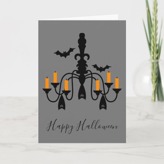 Carte Chandeliers Halloween et chauves-souris (Devant)