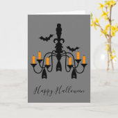 Carte Chandeliers Halloween et chauves-souris (Fleur jaune)