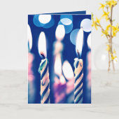 Carte Chandelles d'anniversaire (Fleur jaune)
