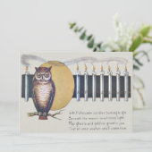 Carte Chandelles de hibou Pleine lune Halloween Vintage (Debout devant)