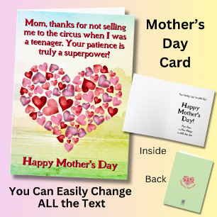 Carte Change Text, Maman, merci de ne pas m'avoir vendu