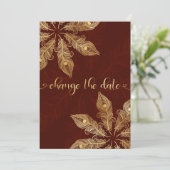 Carte Change the date card with gold peacock feathers (Debout devant)