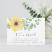 Carte Changement d'adresse botanique Tournesol d'aquarel (Debout devant)