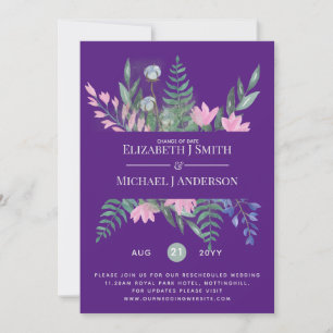 Carte Changement de date Plans Report Fleur sauvage Chic
