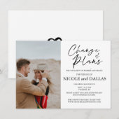 Carte Changement de plans de mariage reprogrammé date mo (Devant / Derrière)