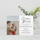 Carte Changement de plans de mariage reprogrammé date mo (Debout devant)