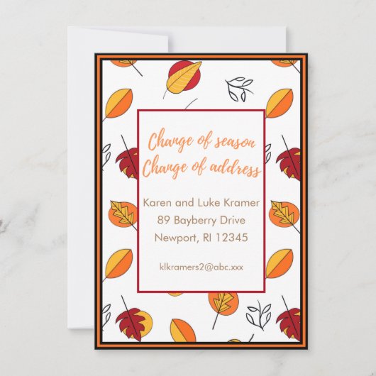 Carte Changement de saison Changement d'adresse Faire-pa (Devant)
