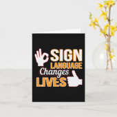 Carte Changements de langue des signes Vit ASL Interprèt (Fleur jaune)