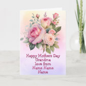 Carte Changer de nom, Bonne Fête des mères Roses grand-m (Devant)