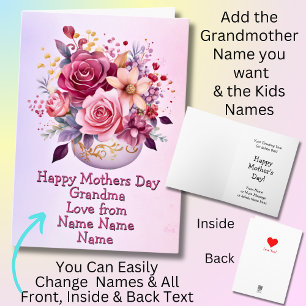 Carte Changer de nom Joyeuse Fête des mères grand-mère d