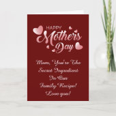 Carte Changer le texte, Maman, tu es l'ingrédient secret (Devant)