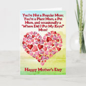 Carte Changer le texte, vous n'êtes pas maman normale; P (Devant)