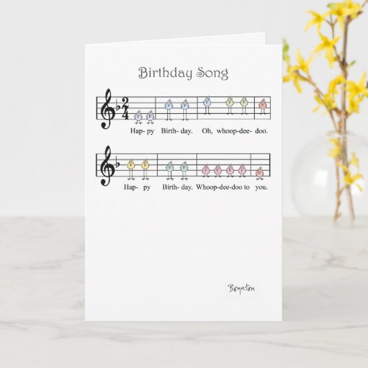 CARTE CHANSON D'ANNIVERSAIRE (Fleur jaune)