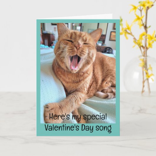 Carte Chanson de Ginger Cat pour Special Valentine (Fleur jaune)