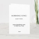 Carte Chanson de matin (Dos)