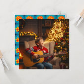 CARTE CHANSON DE NOËL THÈME ENFANTS CHANTENT (Devant/Arrière en situation)