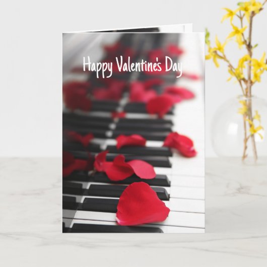 Carte Chanson de piano Heureuse Sainte-Valentin (Fleur jaune)