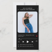 Carte Chanson du musicien Photo Graduation 2024 Invitati (Devant)