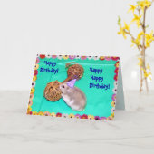 Carte Chant Hamster-Gram Voeux d'anniversaire (Fleur jaune)
