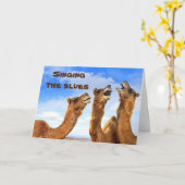 CARTE CHANTER DES CAMELS CHANTER LES BLUES-BIEN S'ENTEND (Fleur jaune)
