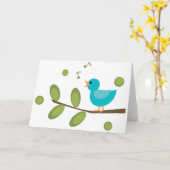 Carte Chanter un oiseau chanteur (Fleur jaune)
