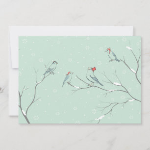 Carte Chanteur de Noël Oiseaux adorables