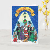 Carte Chanteurs de Noël (Carte de Noël #20) (Fleur jaune)
