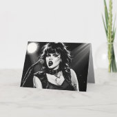 Carte Chanteuse goth punk de style BD noir et blanc des  (Devant)