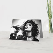 Carte Chanteuse Goth Punk Style Graphique Rétro (Devant)