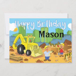 Carte Chantier de construction Joyeux Anniversaire