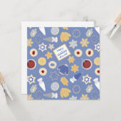 Carte Chanukah cookie party (Devant/Arrière en situation)