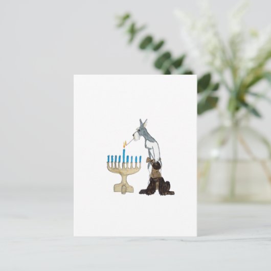 carte chanukah ( Hanoukka ) (Debout devant)