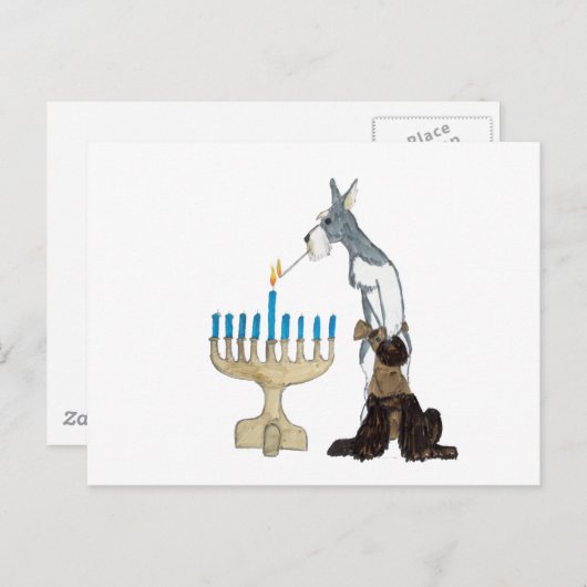 carte chanukah ( Hanoukka ) (Devant / Derrière)