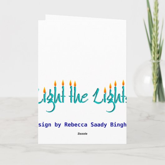 Carte Chanukah Menorah en mots (Dos)