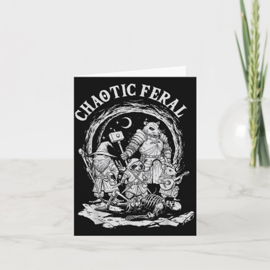 Carte Chaotic Feral Funny Rpg Party Fantasy Animal Meme (Devant)