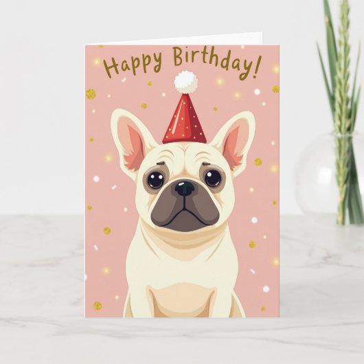 Carte Chapeau Anniversaire Chien (Devant)