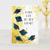 Carte Chapeau au diplômé ! (Fleur jaune)