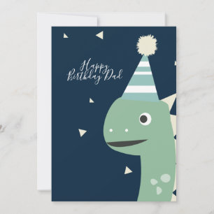 Carte Chapeau d'anniversaire de dinosaure mignon Confett