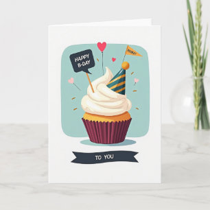 Carte Chapeau d'Anniversaire Festif