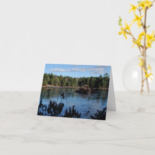 Carte Chapeau de Beaver Notecard (Fleur jaune)