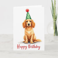 Carte Chapeau de Chiots Peints Douce