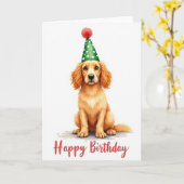 Carte Chapeau de Chiots Peints Douce (Fleur jaune)