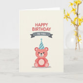 Carte Chapeau de Fête Créature Mignonne (Fleur jaune)