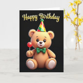 Carte Chapeau de Fête d'Anniversaire de Faon (Fleur jaune)