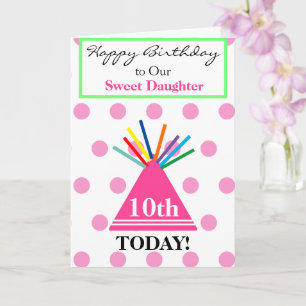 Carte Chapeau de Fête d'Anniversaire Fille Fleurs Tout Â